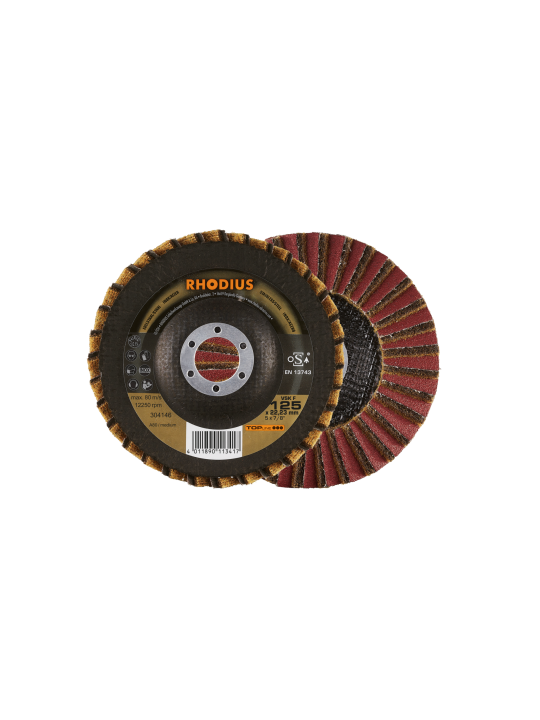 Rhodius VSK F  353298 – lamelový kotúč s brúsnym rúnom 125 × 22,23 mm A150 Very Fine