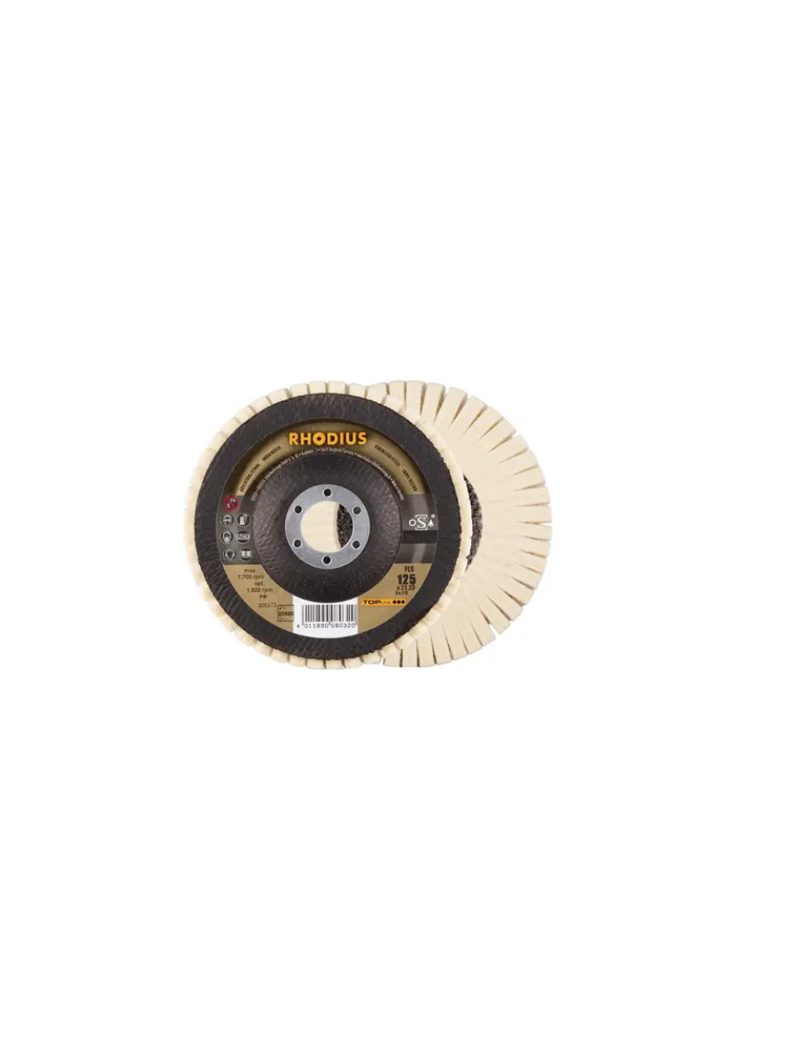 Rhodius FLS 305372 – plstený lamelový leštiaci kotúč 125 × 22,23 mm D5/H25