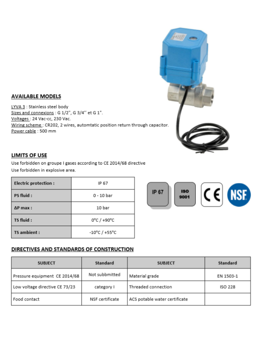 Kulový kohout nerezový 2-dílný s elektropohonem – NO – BSP