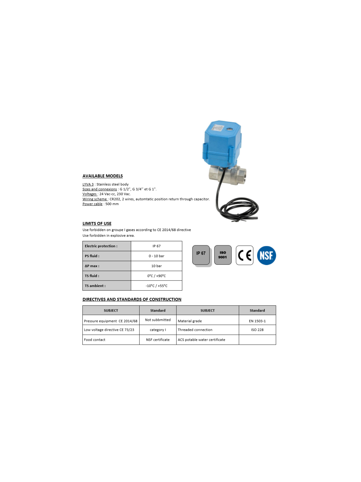 Kulový kohout nerezový 2-dílný s elektropohonem – NO – BSP