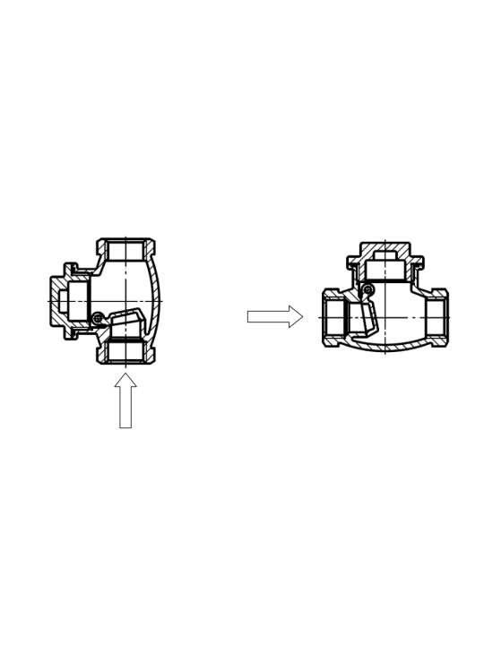 Klapka zpětná FF bez pružinky