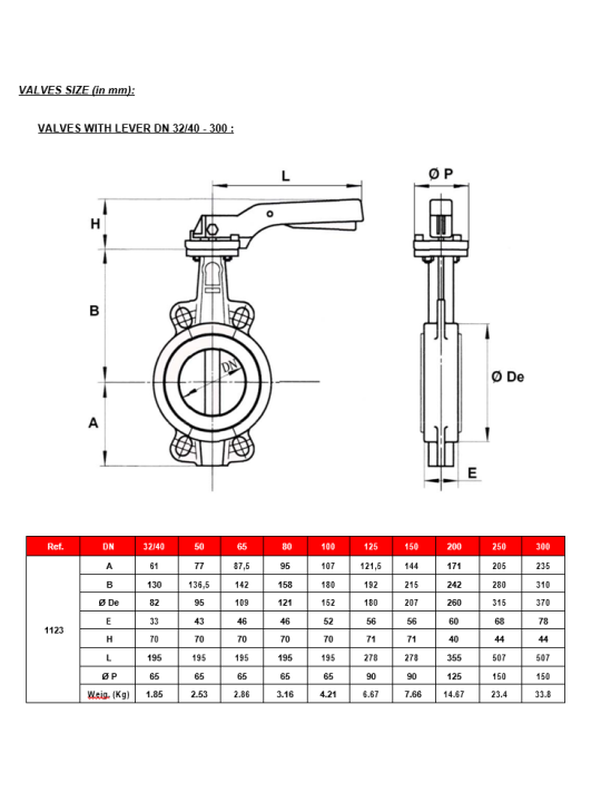 Klapka uzavírací mezipřírubová litinová s nerezovým diskem