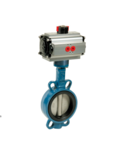 Klapka uzavírací mezipřírubová litinová s nerezovým diskem s pneupohonem ADA