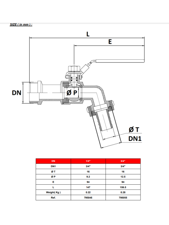 Kulový kohout nerezový – typ BSP zahradní na hadici