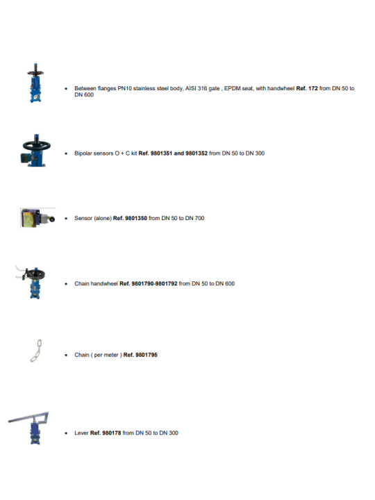 Nožové nerezové šoupátko – posuvník