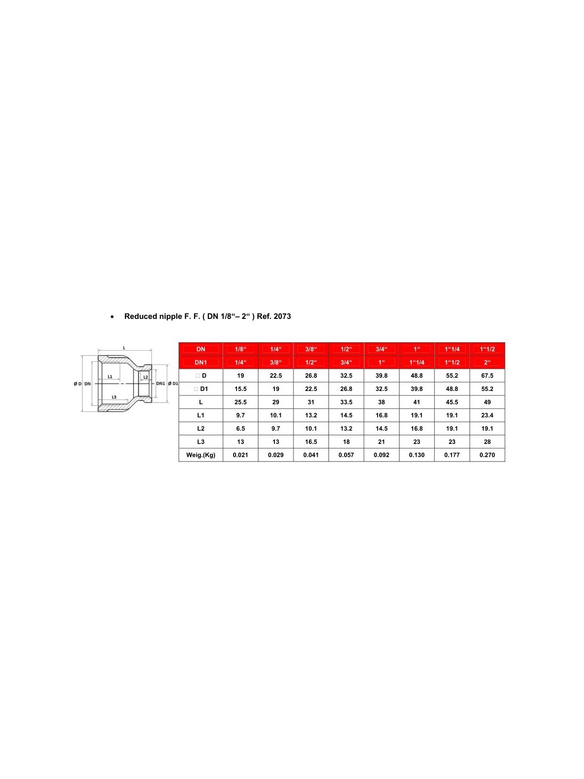 Redukce – typ 2073 – vni/vni