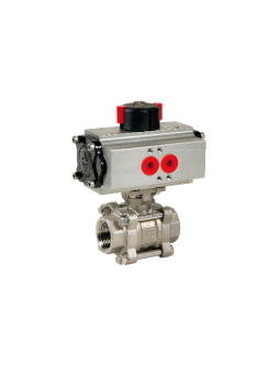 Kulový kohout 3-dílný – typ BSP s dvojčinným pneumatickým pohonem